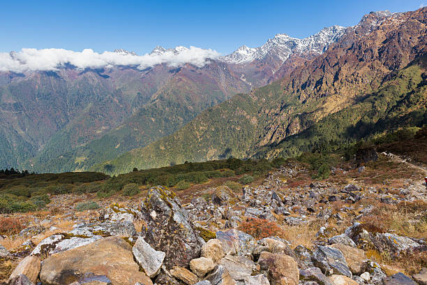 istock Gosaikunda mountains  snow peaks ridge landscape. 495751998