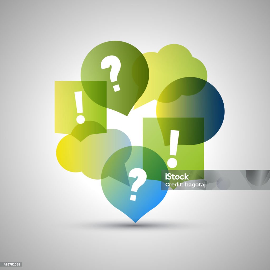 Last Question Image Question And Answer Colorful Speech Bubbles With Copy Space Stock ...