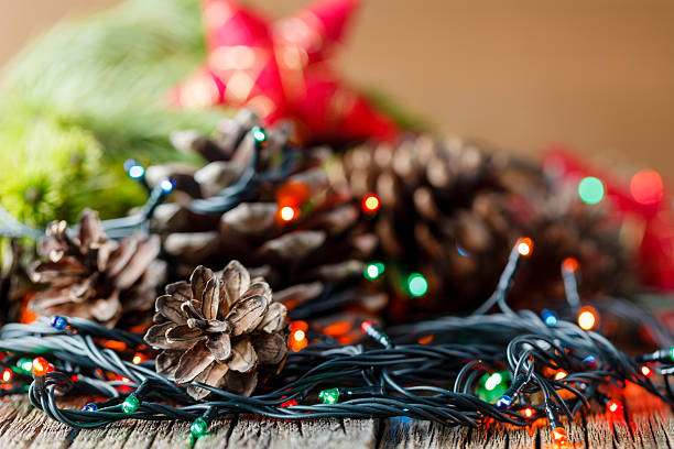 istock Christmas decoration with pine and cones 495752296