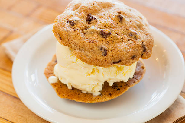 istock chocolate chip cookie ice cream sandwich 495754670