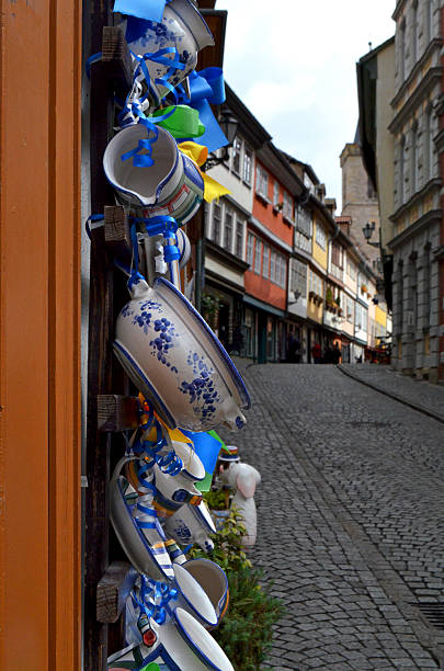 erfurt, germania - krämerbrücke foto e immagini stock