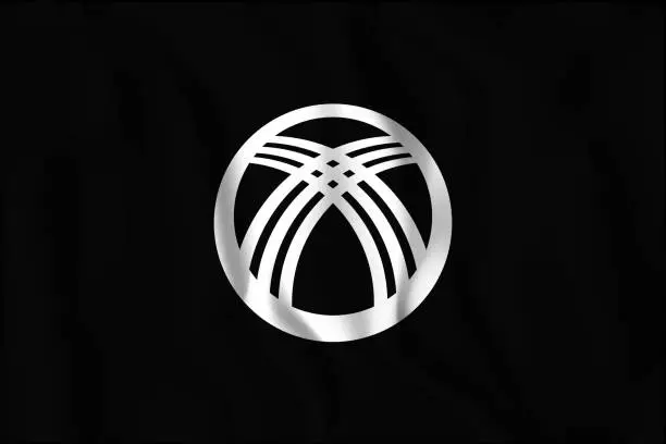 Vector illustration of Kyrgyzstan Black and White Version Flag. Rectangular Shape Icon