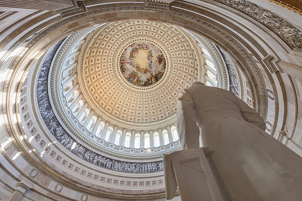 istock United States Capitol Interior Rotunda, statue and ceiling 495756454