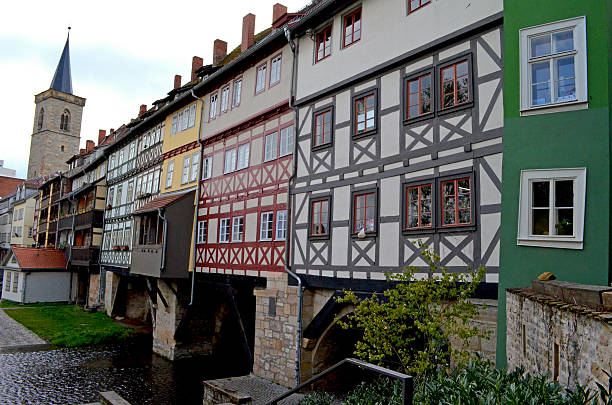 erfurt, germania - krämerbrücke foto e immagini stock