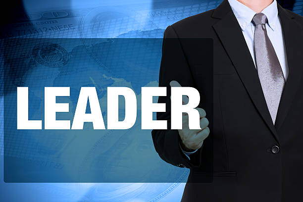 istock Businessman with LEADER Word to Success 495756692