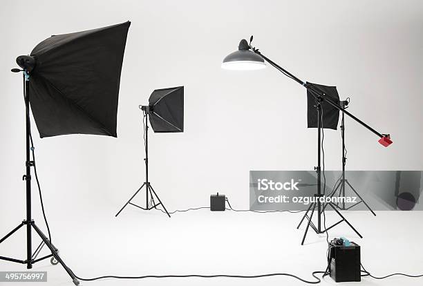 Professional Photo Studio Stock Photo - Download Image Now - Photo Shoot, Studio Shot, Lighting Equipment