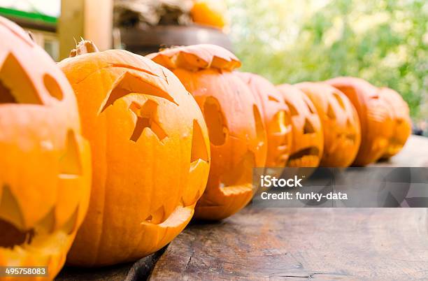 Jack Olantern Halloween Foto de stock y más banco de imágenes de Aire libre - Aire libre, Alegre, Alegría