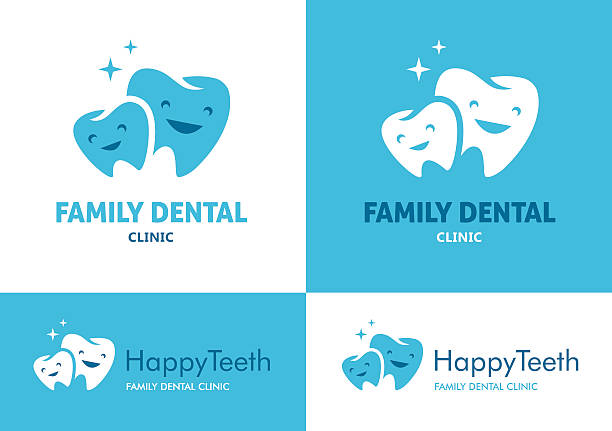 illustrations, cliparts, dessins animés et icônes de famille clinique dentaire - dentist symbol human teeth healthcare and medicine
