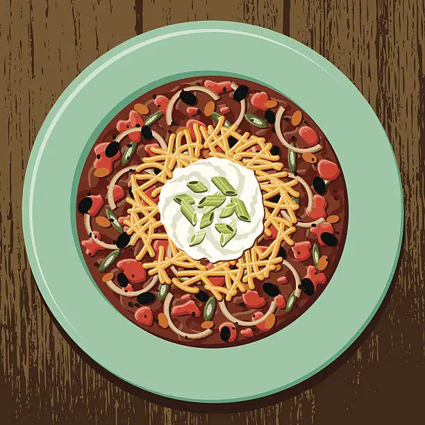 Vector illustration of Bowl of Hot Chili