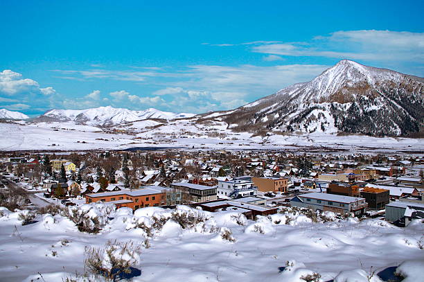Crested Butte Panorama Crested Butte is a quaint 1880s mining town and a National Historic District. It’s also the "official wildflower capital" of Colorado butte rocky outcrop photos stock pictures, royalty-free photos & images