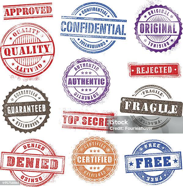 Grunge Commercial Stamps Set2 Stock Illustration - Download Image Now - Rubber Stamp, Vector, Circle