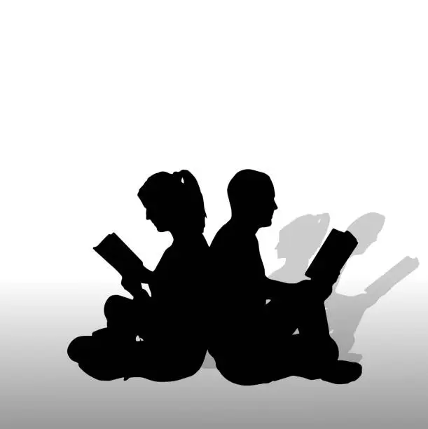 Vector illustration of Vector silhouette of couple.