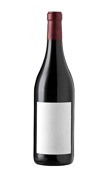 istock Red wine bottle isolated with blank label. 495759351