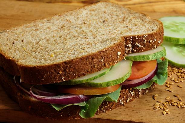 istock Whole gian Sandwich with vegetables close up 495760144