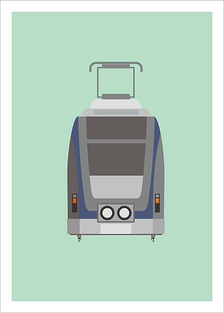 illustrations, cliparts, dessins animés et icônes de vue de face de tramway - electric car