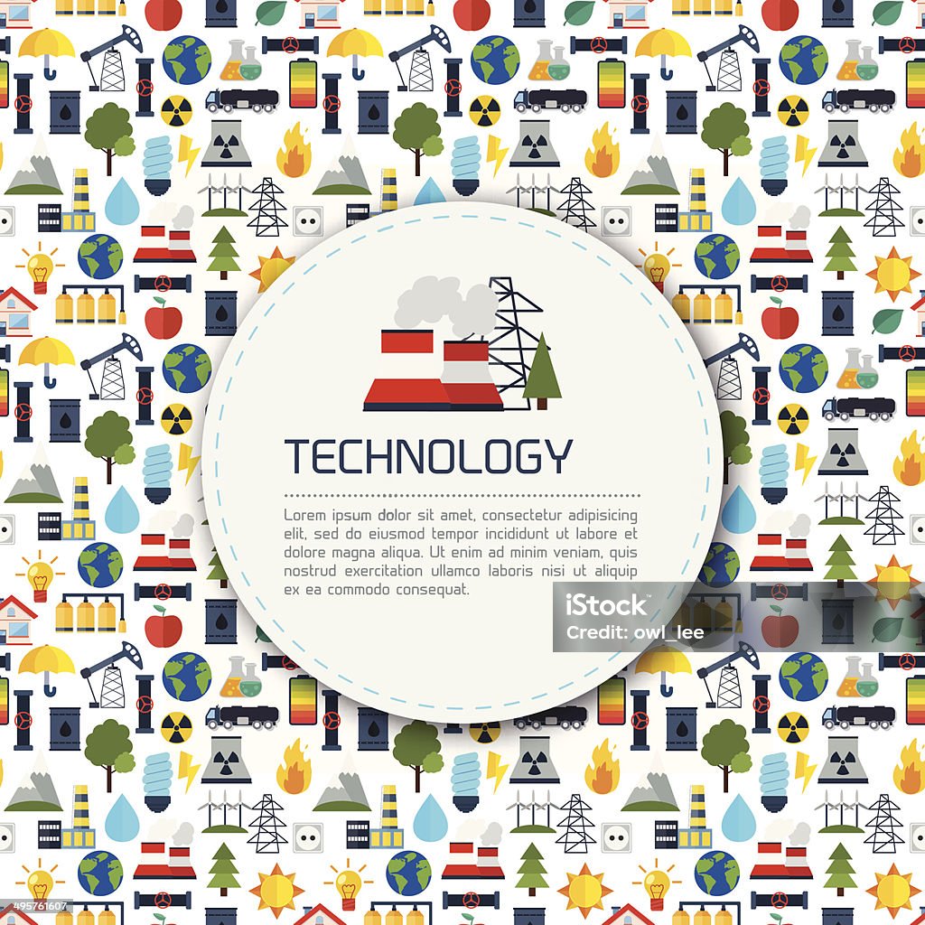 Modern industrial flat infographic background. Modern flat technology background. Buildings vector illustration. Colorful template with for you design, web and mobile applications. Abstract stock vector