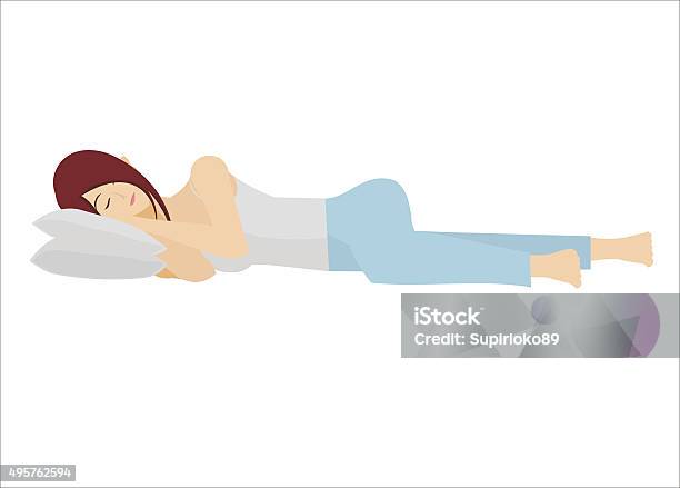 Young Lady Sleeping Stock Illustration - Download Image Now - Sleeping, Women, Only Women