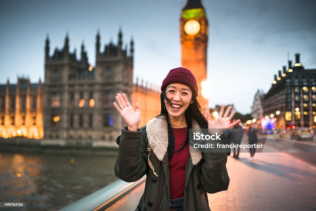 chinese backpacker traveling in london London - England Stock Photo