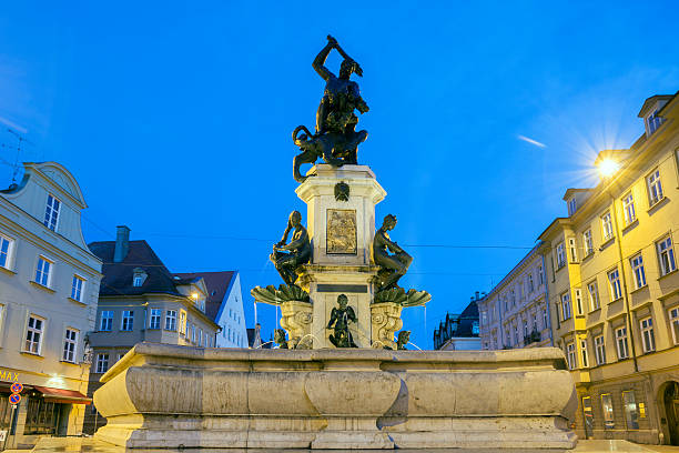 istock Hercules Fountain in Augsburg at night 495763407