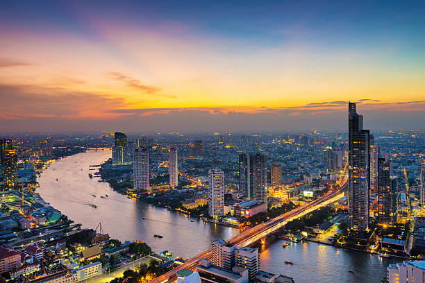 istock Bangkok cityscape at sunset 495765170
