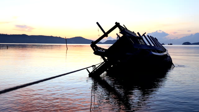 old shipwreck off the shore