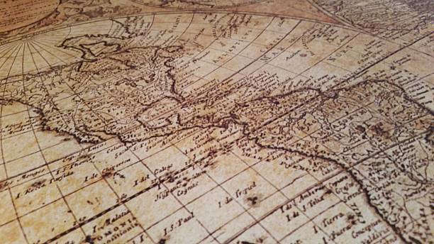 istock Antique Old Map Angled North and South America 495771982