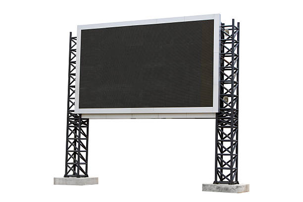 istock Large scoreboard stadium isolated on white background. 495774124
