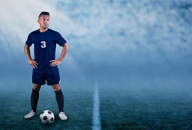 istock Professional Hispanic Soccer Player on the field ready to play 495780122