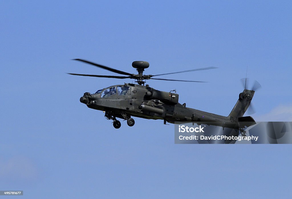 Apache Helicopter Apache Attack Helicopter putting on an air display at RAF Cosford Airshow and it was announced midway through the display that this helicopter was being piloted by Prince Harry Apache Helicopter Stock Photo