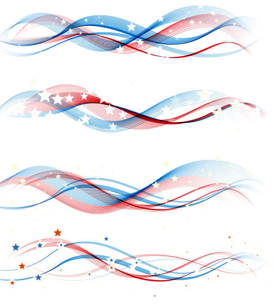 amerikanischer unabhängigkeitstag-design-element - fourth of july patriotism backgrounds american flag stock-grafiken, -clipart, -cartoons und -symbole