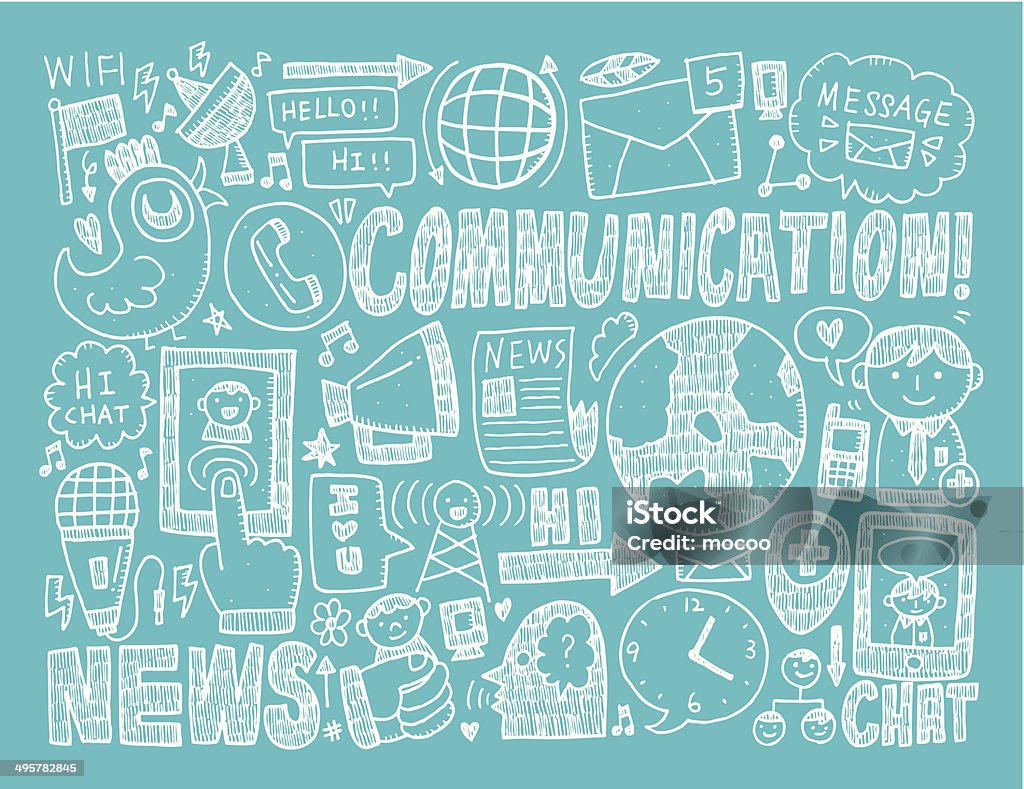 Commication Pdf Background Doodle Communication Background Stock Illustration - Download Image Now ...