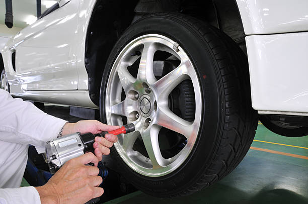 Tires of the car stock photo