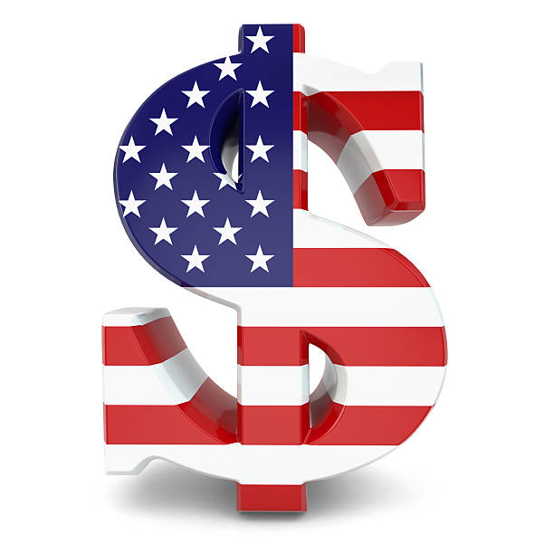 istock Dollar currency sign and USA flag. 495783313
