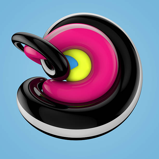 Swirled 3d glossy colorful lines and shapes