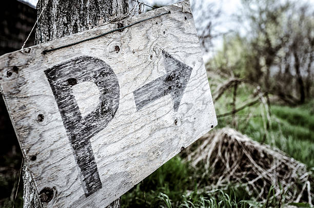 istock old parking sign on wooden panel 495783991