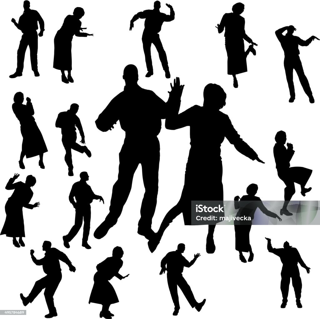 Vektor-silhouette der Tanz. - Lizenzfrei Aktivitäten und Sport Vektorgrafik