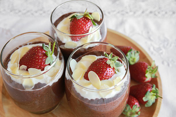 istock Homemade Chocolate Chia pudding with strawberry 495785262