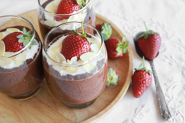 istock Homemade Chocolate Chia pudding with strawberry 495785380