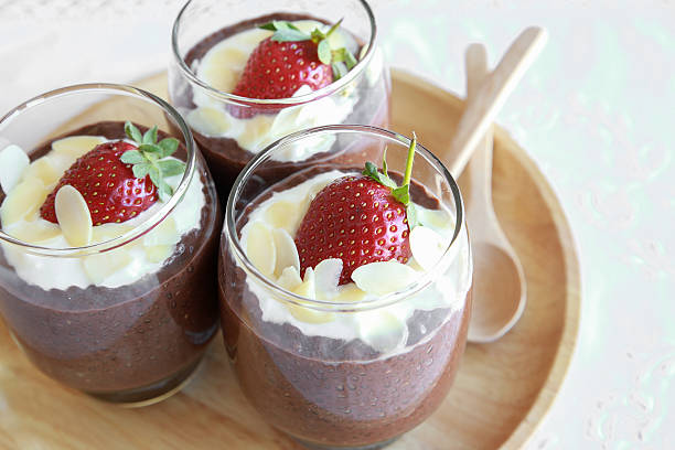 istock Homemade Chocolate Chia pudding with strawberry 495785624