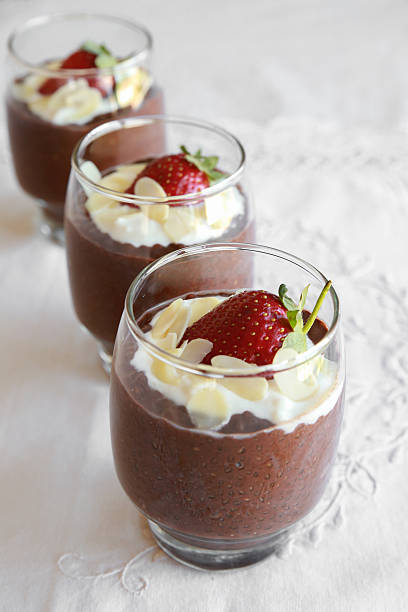 istock Homemade Chocolate Chia pudding with strawberry 495785842