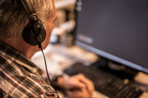 istock Close up of a customer service representative with headphones. 495785864