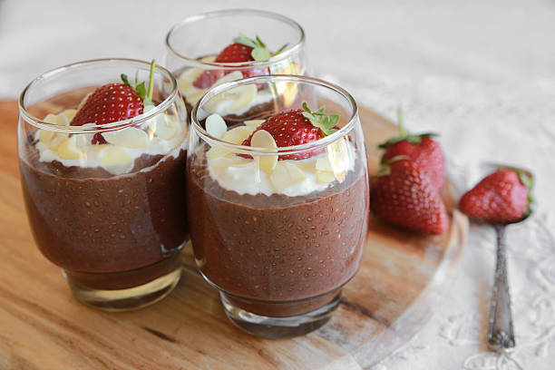 istock Homemade Chocolate Chia pudding with strawberry 495785946