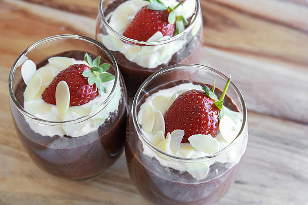 istock Homemade Chocolate Chia pudding with strawberry 495786170
