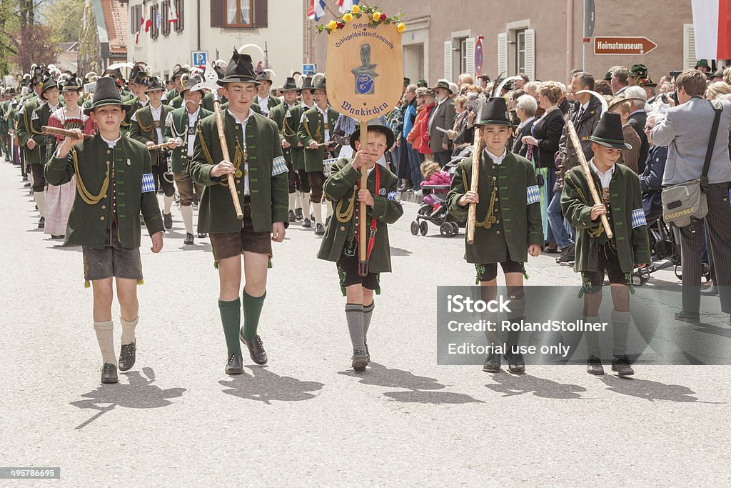 Miesbach, Alemanha – 05.04. 2014: ano dia de tropas montanha - Foto de stock de Oktoberfest royalty-free