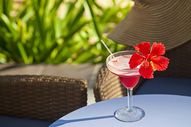 beautiful red cocktail stock photo