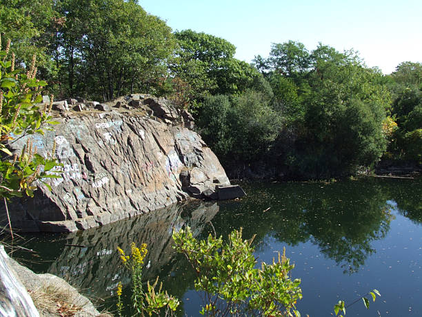istock Water filled granite quarry 495787441