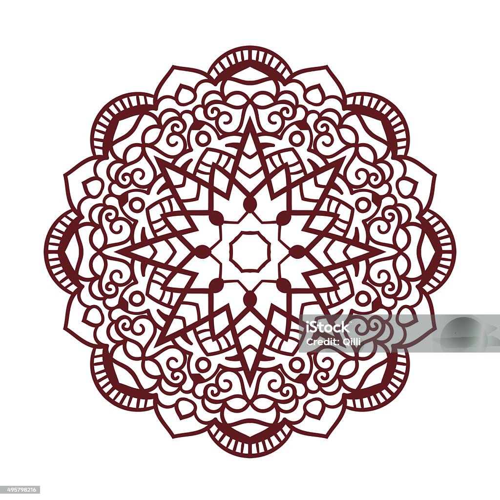 Vector mandala ornament Vector mandala ornament. Round floral pattern. Hand drawn decorative element. Abstract stock vector