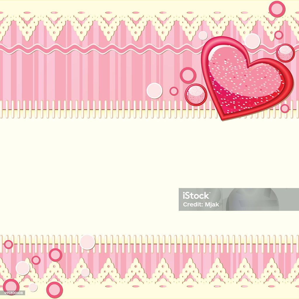 Pink Scrapbook Background With Heart Stock Illustration - Download