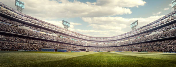 istock Sunny soccer stadium panorama 495801800
