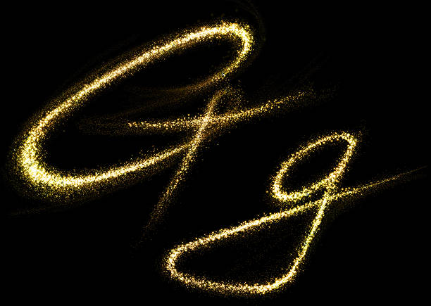 G letter of gold glittering stars dust flourish tail G letter of gold glittering stars dust flourish tail. Glittering font concept g star stock pictures, royalty-free photos & images